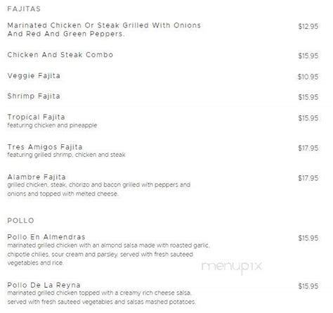 Salsa's Bar And Grill Evans Menu