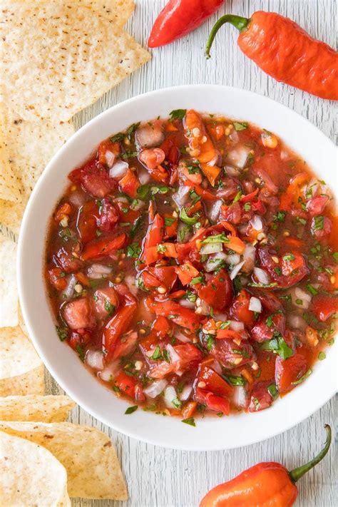 salsa made with chili peppers