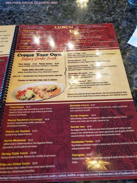 Salsas Menu Jacksonville