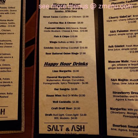 salt and ash menu