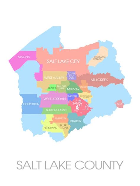 Salt Lake County Printable Map
