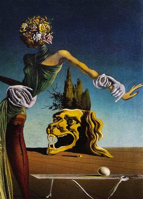 salvador dali head of flowers