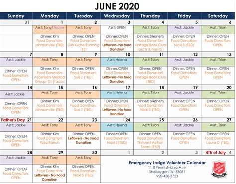 Salvation Army Sales Calendar 2024