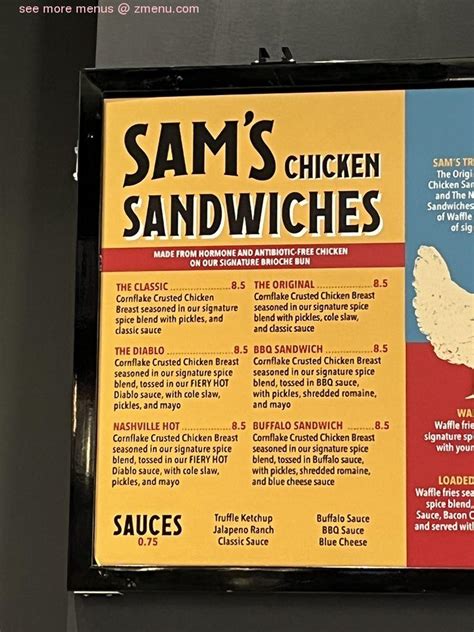 sam's crispy chicken near me menu