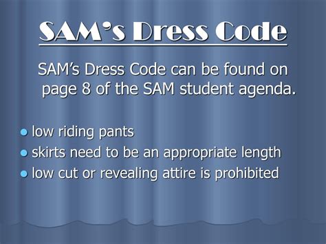 sam's dress code