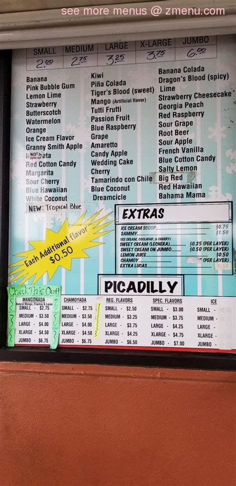 Sam's Snack Shack Menu