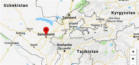 Physical Map of Samarkand