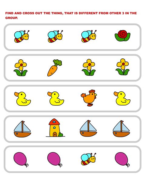 Same And Different Printables