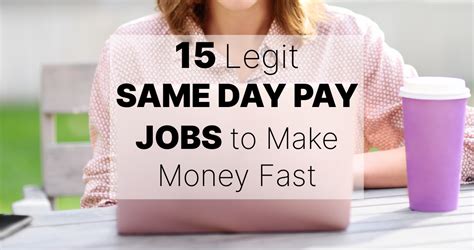 Unlock Same Day Pay Jobs for Immediate Financial Relief
