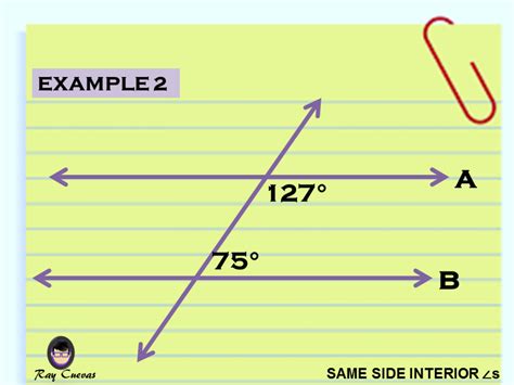 same side interior angles of two parallel lines cut by a transversal