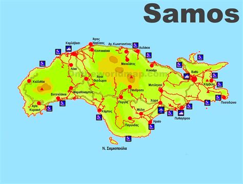 Samos island map