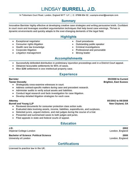 Attorney Resume Example Resume guide, Resume examples