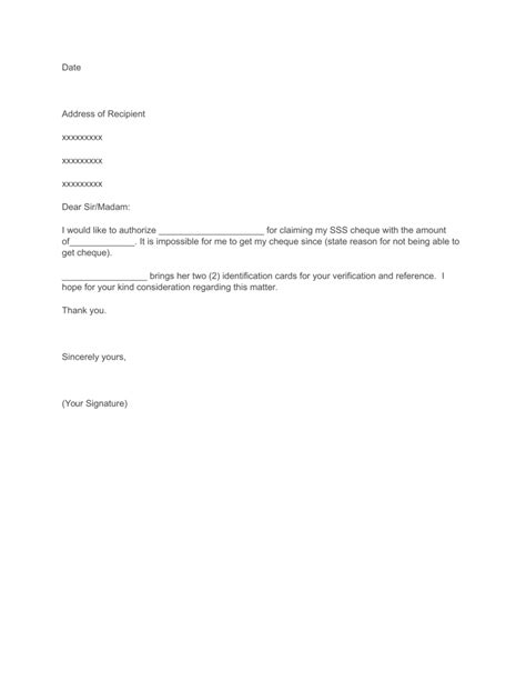 Sample Authorization Letter For Claiming Birth Certificate Template