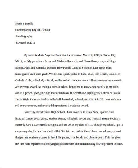 AN EXAMPLE OF AN AUTOBIOGRAPHY Autobiography template, Essay format