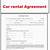 sample car hire agreement form