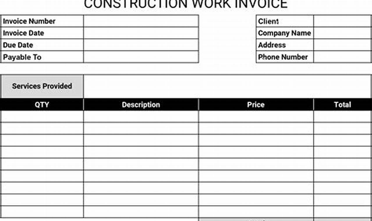 Sample Construction Invoice: A Comprehensive Guide for Accurate Billing