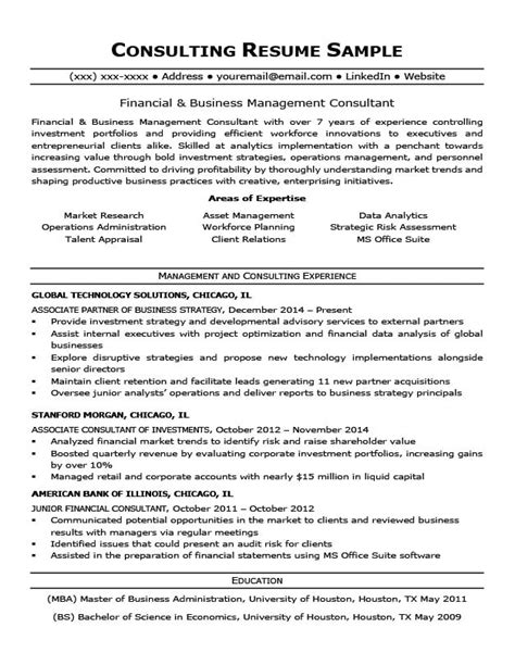 Financial Consultant Resume Example