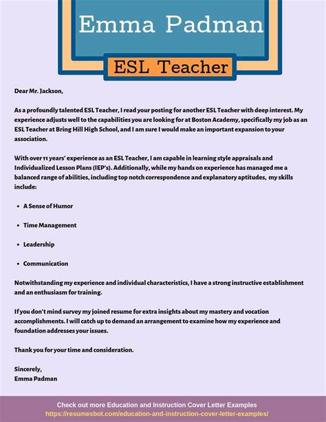 Best Teaching Cover Letter Sample and Email Example