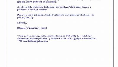 Sample Letter Announcement Of New Employee Joining