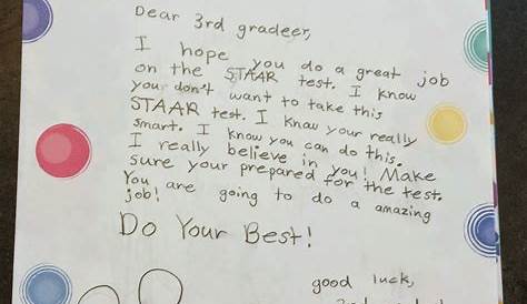 Sample Letter Of Encouragement To A Child Before A Test Printble Ing Motivtion For Students