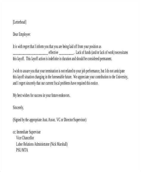 7 Layoff Notice Templates Free Word, PDF Format Download