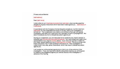Sample Letter Of Suspension For Misconduct In Church 6 Disciplinary Action FabTemplatez