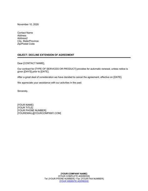 Service Contract Renewal Letter Template Collection