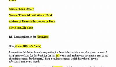 Sample Of Loan Application Letter