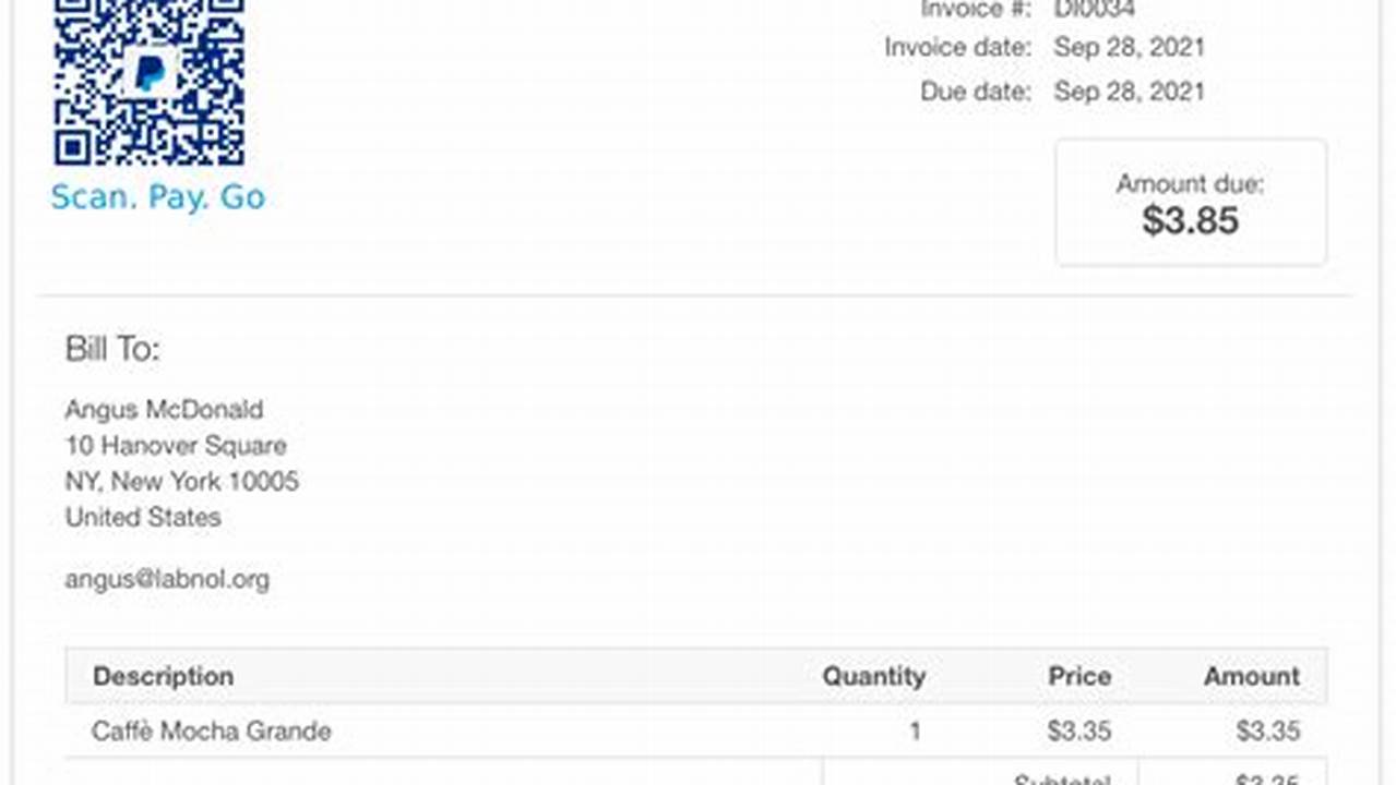 Sample PayPal Invoice: A Comprehensive Guide for Businesses