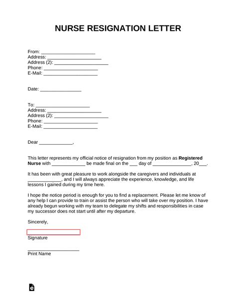 5+ Sample Nurse Resignation Letters Free Sample, Example