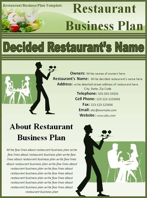 sample restaurant business plan template