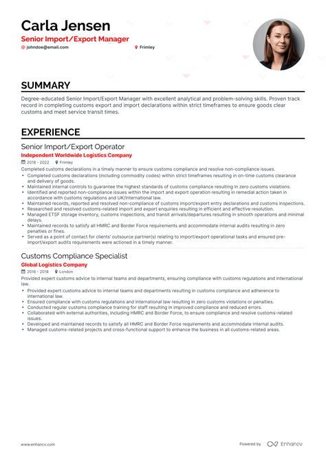 Best Air Import Export Agent Resume Example From