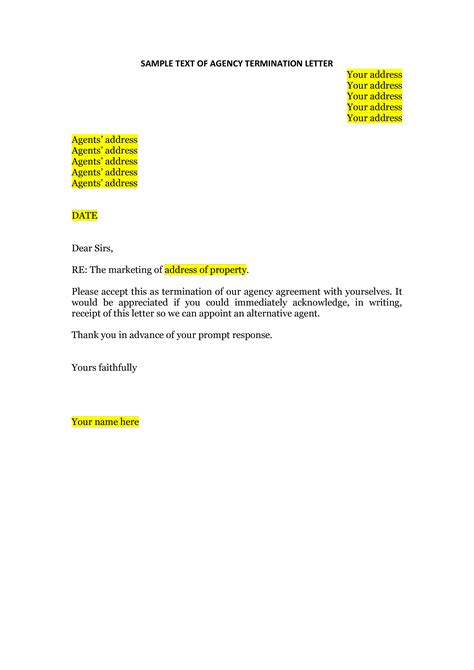Termination Of Services Letter Sample Cover Letters Samples