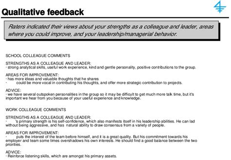 sample 360 feedback responses examples