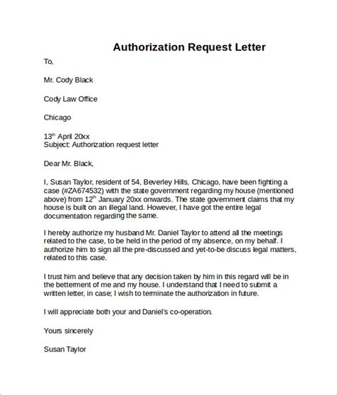 sample authorization letter for requesting documents