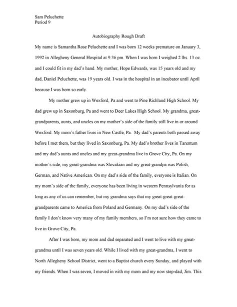 Sample Personal Biography