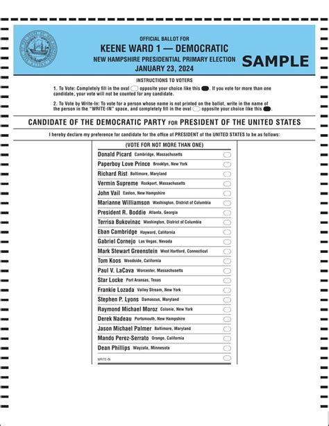 sample ballot democratic primary 2024
