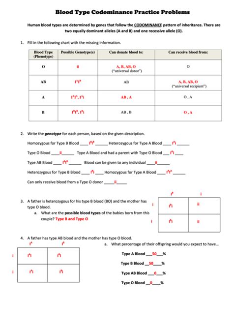 Sample Blood Type Problems