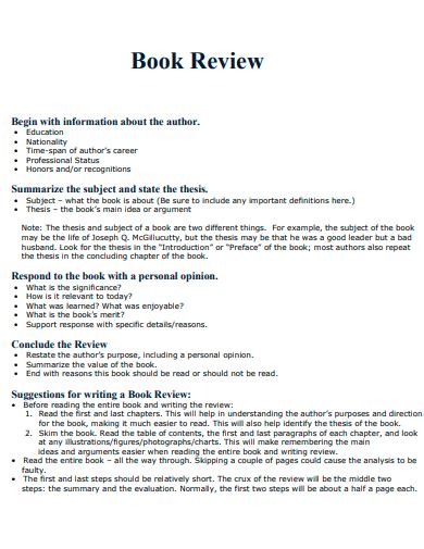 Sample Book Review Pdf
