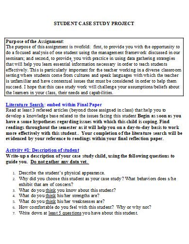 sample case study assignment pdf for students