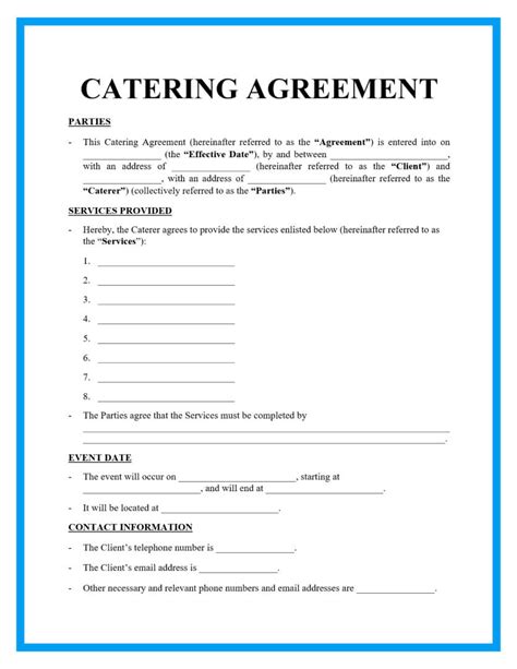 18+ Catering Contract Templates Word Excel Formats