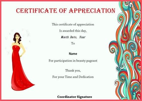 sample certificate for beauty pageant