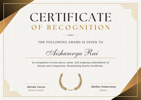 Sample Certificate Of Award Wording