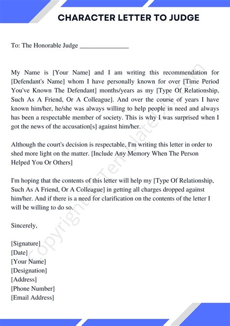 Sample Character Reference Letter To Judge Pdf Printable