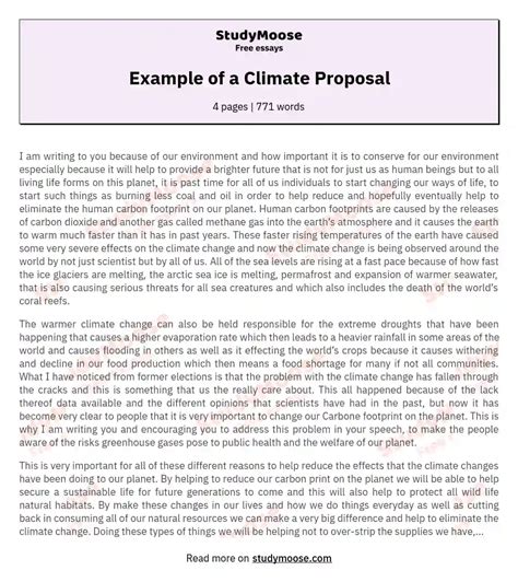 sample climate change project proposal