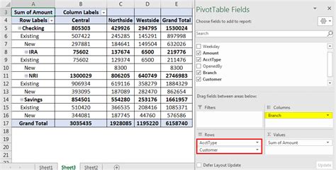 sample data for excel pivot table