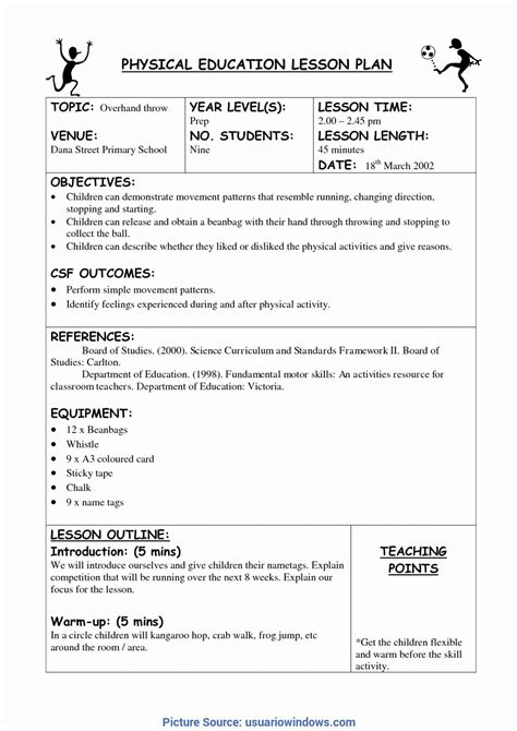 sample detailed lesson plan in pe