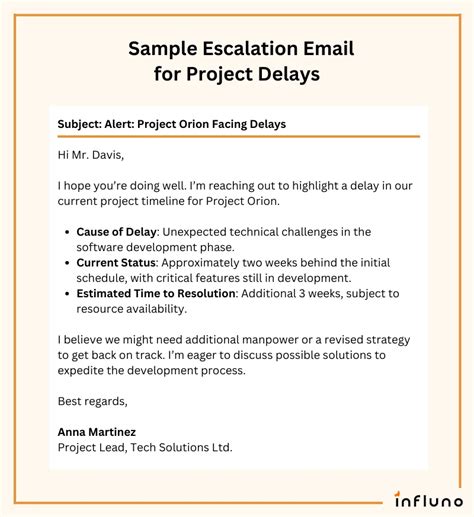 sample email for escalation to manager