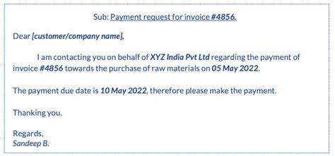 sample email for follow up payment