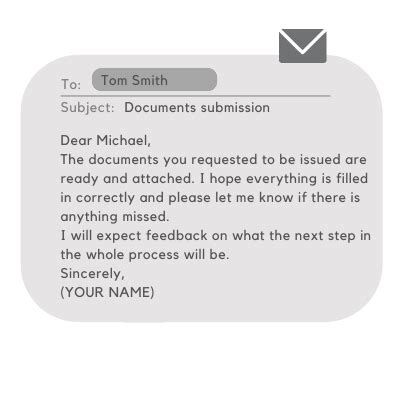 sample email for submission of documents